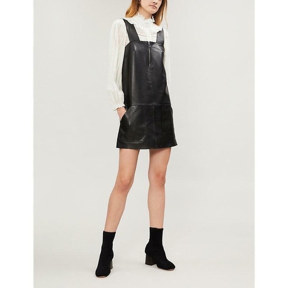 ba&sh Ludivine 100% Lambskin Leather Mini Dress Zip Jumper - Picture 5 of 14